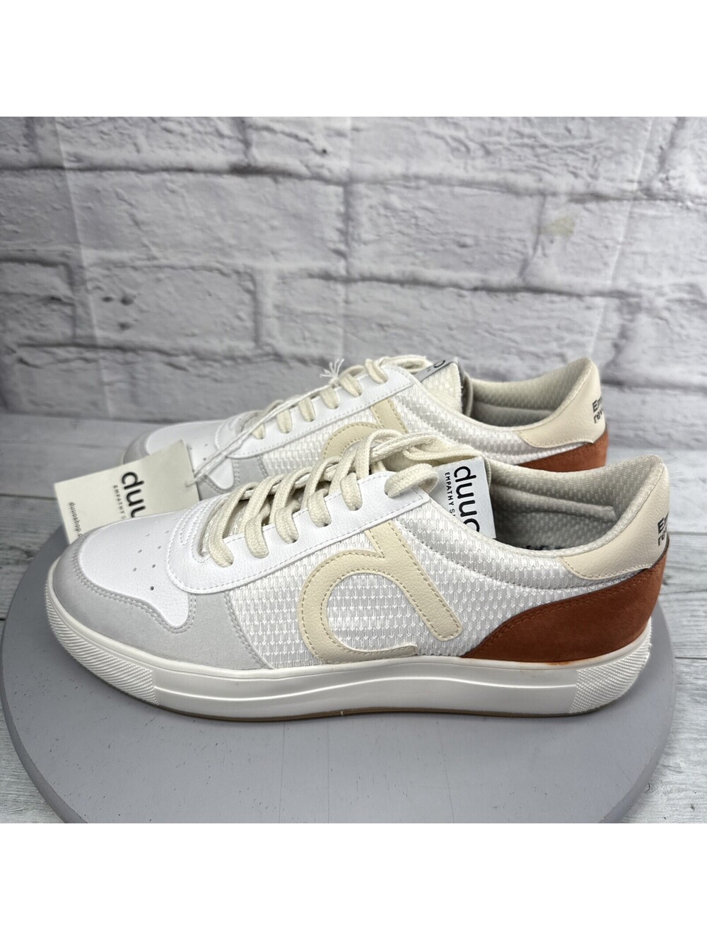 Duo Empathy Shoes Men Size 8 White/gray/brown  Vegan & Eco Shoes Made In Spain